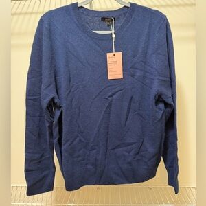 Quince Mongolian Cashmere Navy Crewneck Sweater